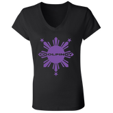 CoolPinoy Ube Ladies' Jersey V-Neck T-Shirt